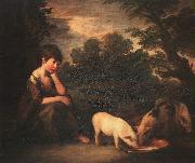 Thomas Gainsborough Girl with Pigs oil